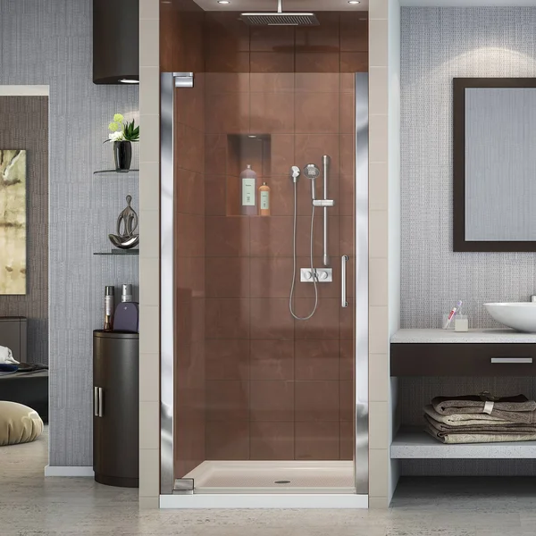 DreamLine SHDR-4128720-01 Elegance 28 3/4 - 30 3/4x22 Frameless Pivot Shower Door Chrome Finish