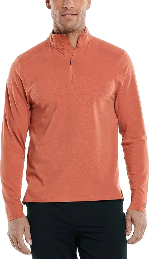 Coolibar Men's Sonora Quarter-Zip, Shirts for Men, Red, Large