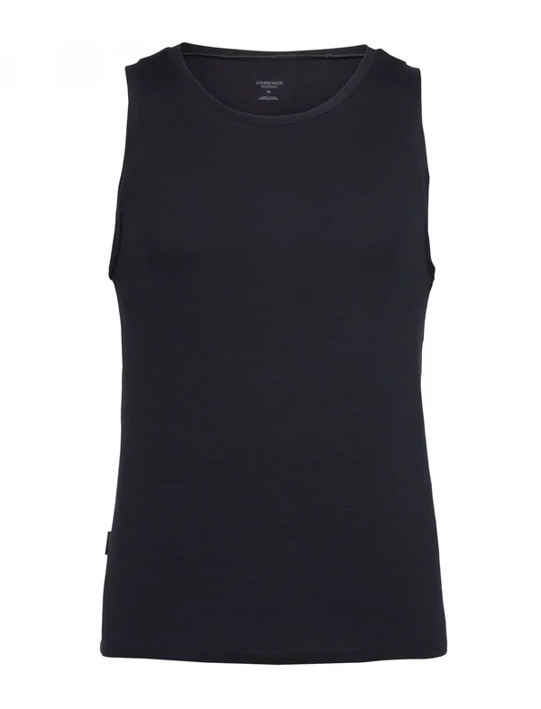 Icebreaker Anatomica Tank Black, Men Merino Top (Size L - Color Black)