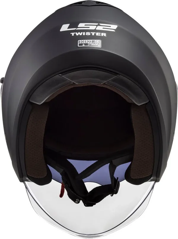 LS2 OF573 Twister II Solid Jet Helmet - Black, Size L