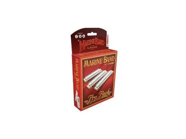 Hohner Marine Band 1896 Pro Harmonica - 3-Pack - Keys C, G and A