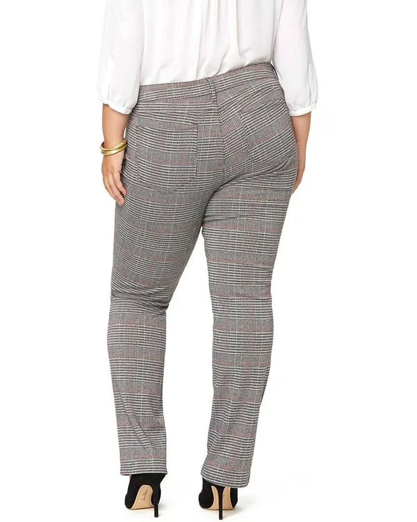 Nydj Plus Marilyn Winchester Plaid Straight Leg Jean