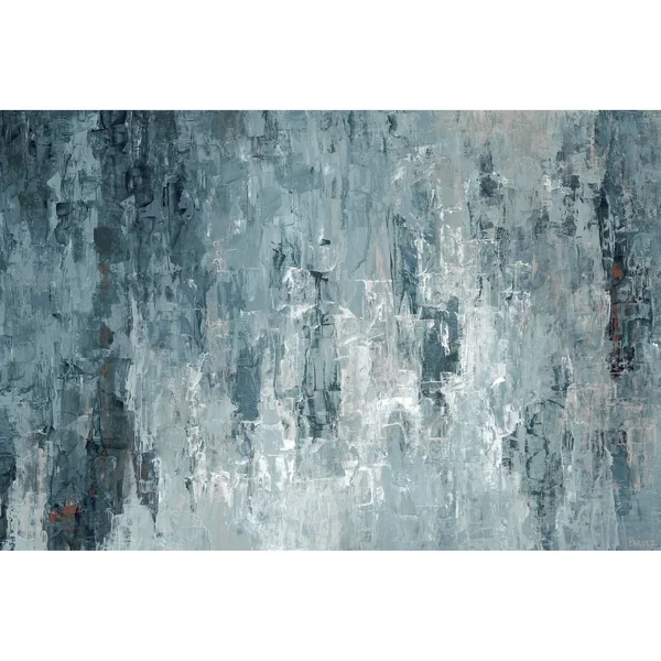Parvez Taj Tainted Dark Blues Painting Print on Wrapped Canvas - Size: 16 x 24