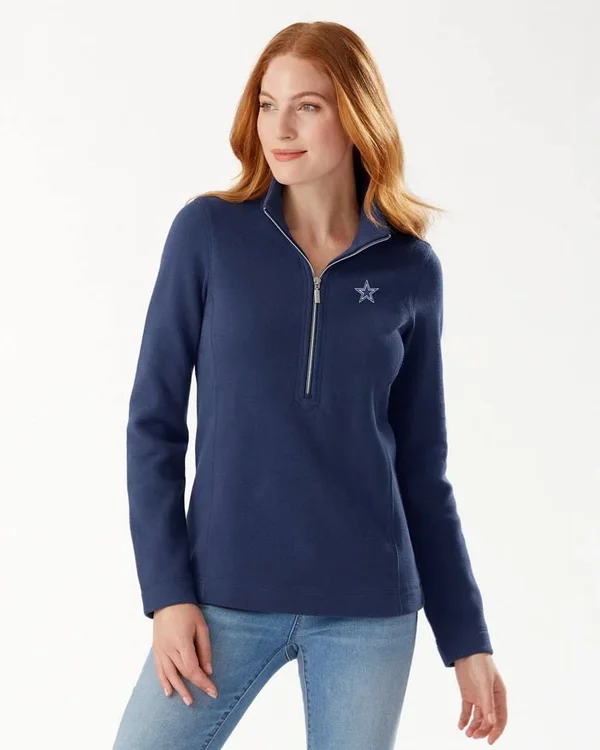 Tommy Bahama Women's NFL Aruba Half-Zip Sweatshirt - dallas_cowboys - Size Xs