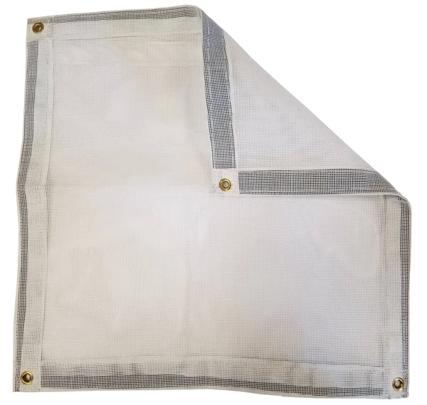 Harpster Tarps 12& x 16& White Vinyl Coated Mesh Tarp 10 oz.