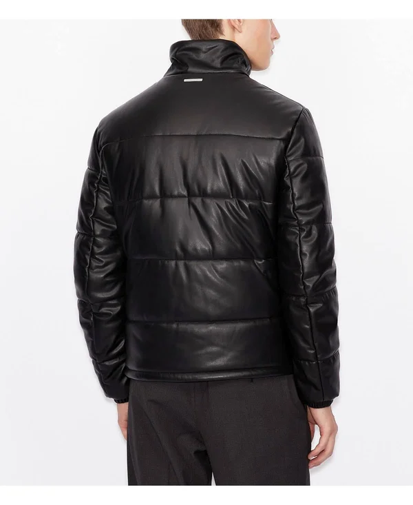Ax Armani Exchange Leather Puffer Blouson Jacket 11520613 - S, Black