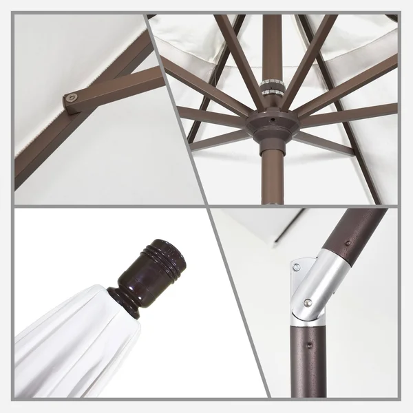 California Umbrella 9 ft. Aluminum Market Auto Tilt Bronze Patio Umbrella in Mocha Pacifica