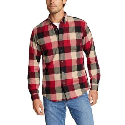 Eddie Bauer Men's Eddie&s Favorite Flannel Shirt - Slim - White - S