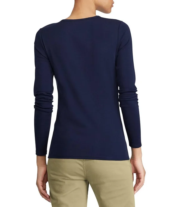 Lauren Ralph Lauren Long-Sleeve Stretch Cotton T-Shirt - S