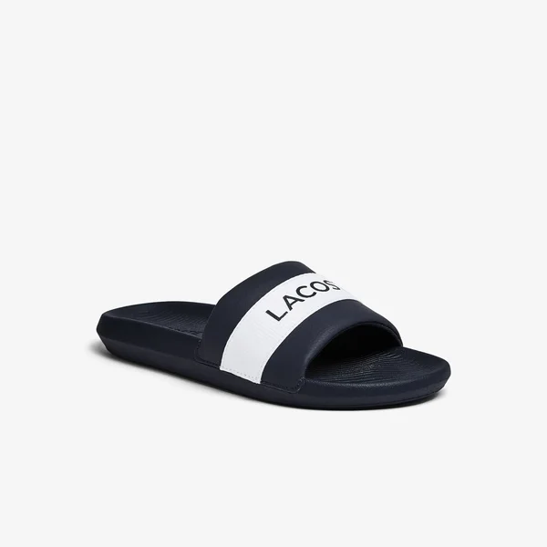 Lacoste Men's Croco Textile Logo Slides - 10