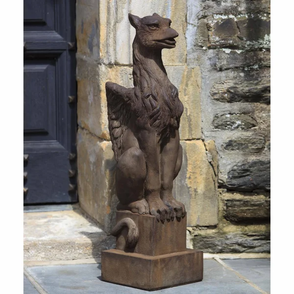 Campania International Gryphon Cast Stone Garden Statue French Limestone