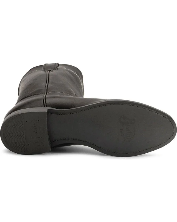 Justin Men's Brock Black Leather Roper Boots