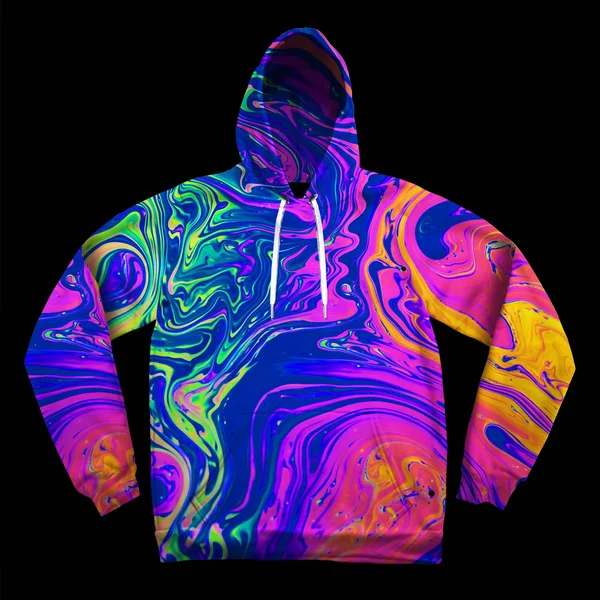 Neon Nuclear Unisex Hoodie S, Black, Zip Up Crushed Velvet