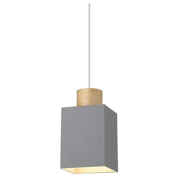 Modern Square Pendant Light with Grey Color Adjustable Pendant Lamp Fixture - Grey PL-1120 - 4.7 x 4.7 x 40.6 inches