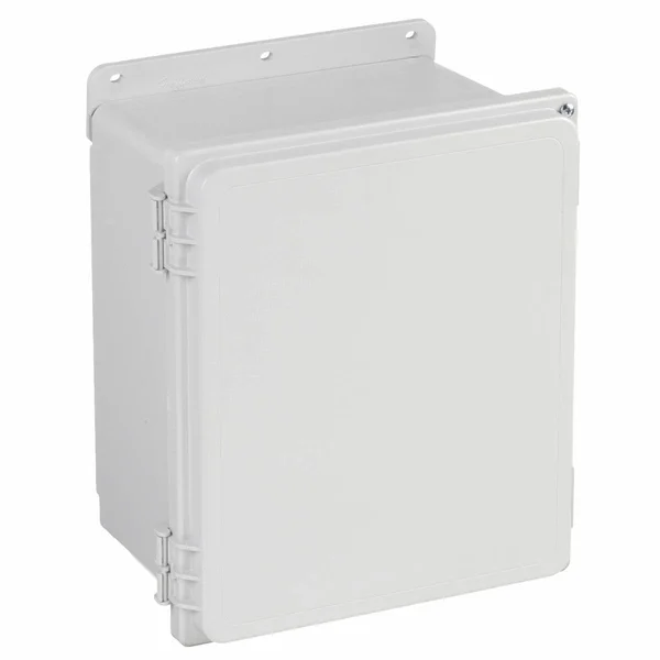 Hoffman 10 inH x 8 inW x 4 Ind Non-Metallic Enclosure - Light Gray, Knockouts: No, Quick Release Latch Closur A1084PHC