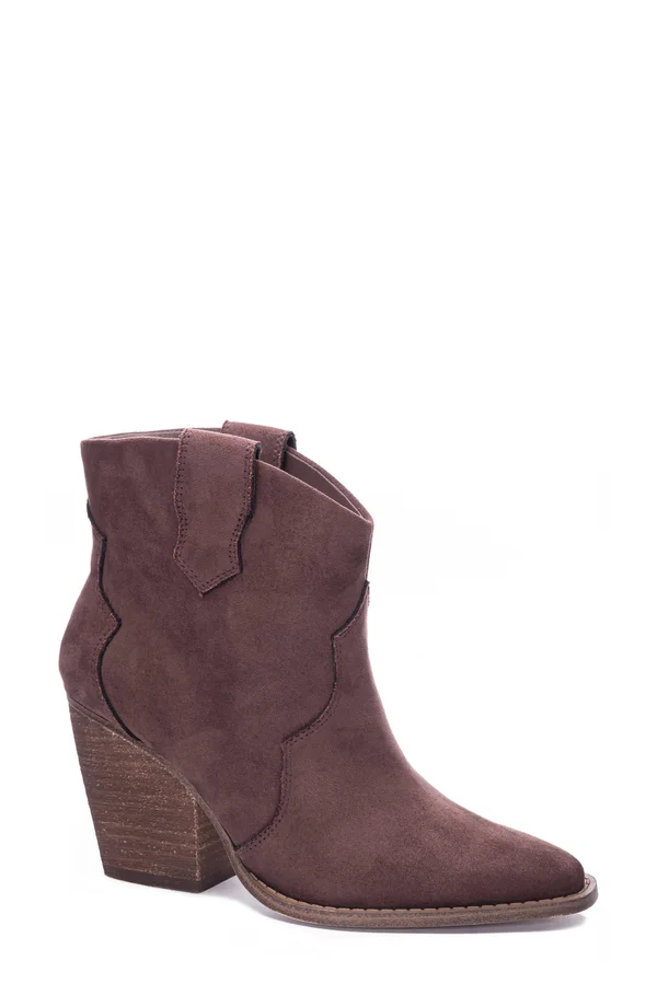 Chinese Laundry Bonnie Bootie, Size 9.5 in Brown Faux Leather at Nordstrom