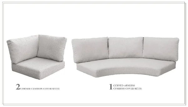 High Back Cushion Set for FLORENCE-04h in Ash - TK Classics CUSHIONS-FLORENCE-04h-ASH