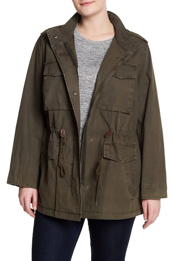 Levi&s Plus Size Parachute Cotton Military Jacket (Army Green) Women's Coat
