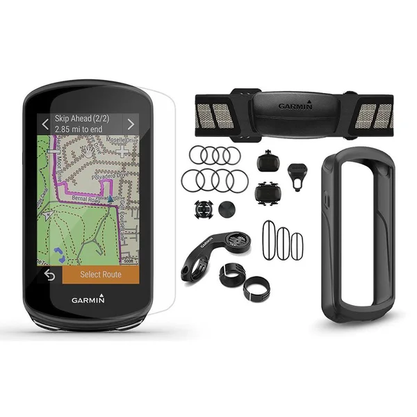 Garmin Edge 1030 Plus Cycle Bundle - with Chest HRM, Speed/Cadence Sensors, PlayBetter Silicone Case & Screen Protectors, 0