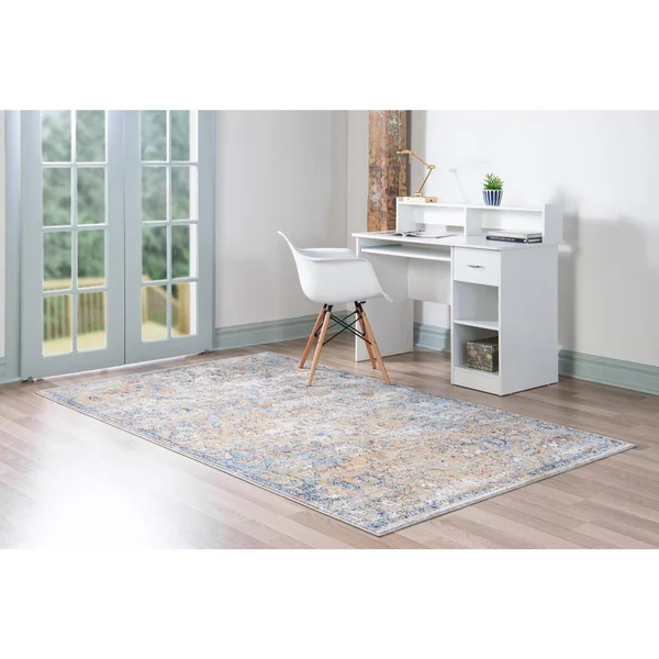 Unique Loom Assisi Augustus Rug (5& x 8& - Light Blue)