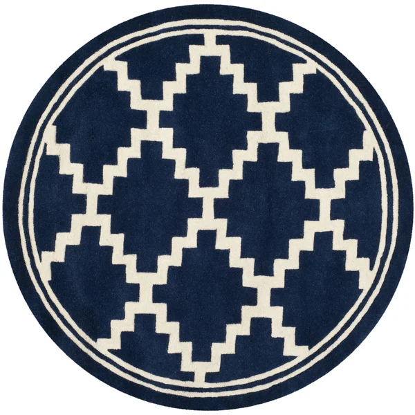 Safavieh Chatham Navy & Ivory 5& x 5& Square Rug