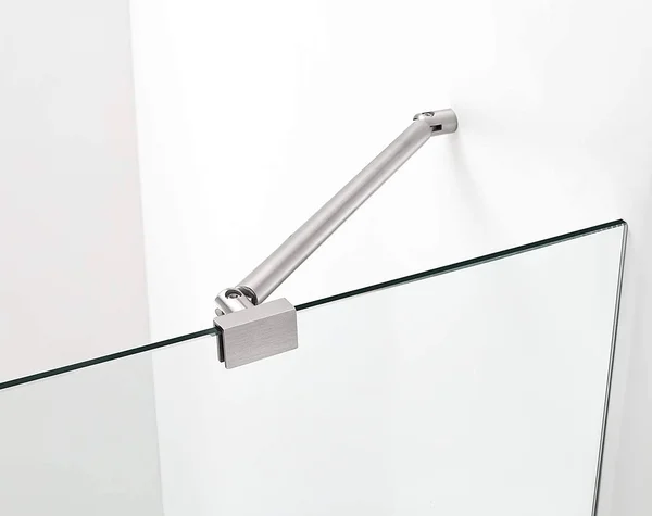 Aston Merrick 34 in. to 34.25 in. x 72 in. Frameless Hinged Neo-Angle Shower Enclosure in Stainless Steel