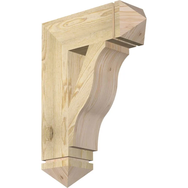 Ekena Millwork 6x22W x 20x22D x 28x22H Funston Arts & Crafts Rough Sawn BRACKET, Douglas Fir