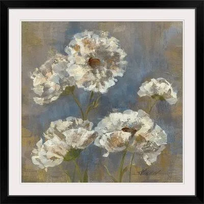 &Flowers in Morning Dew I& by Silvia Vassileva Painting Print Great Big Canvas Size: 28x22 H x 28x22 W x 1x22 D - Format: Black F