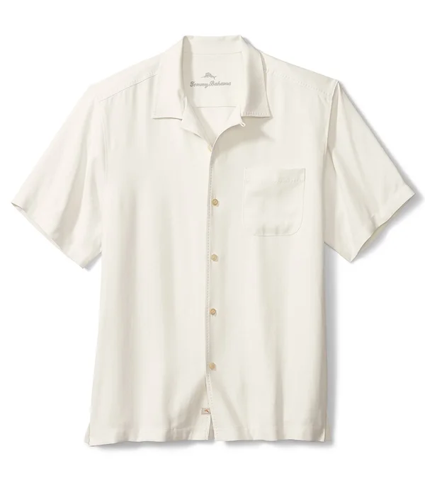 Tommy Bahama Hawaiian Herringbone Silk Short-Sleeve Woven Shirt - 3XL