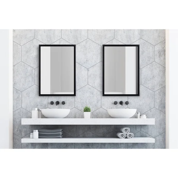 Kate and Laurel Evans Framed Floating Wall Mirror (24x36 - White)