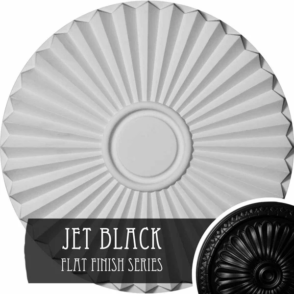 19 3/4x22OD x 1 3/8x22P Shakuras Ceiling Medallion - Jet Black