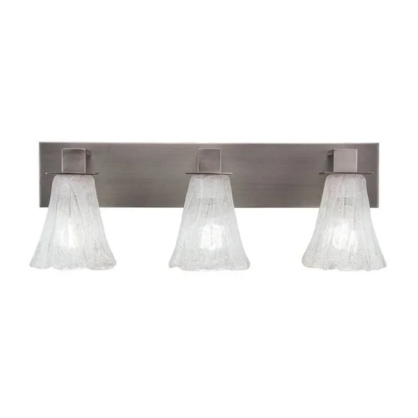 Toltec 583-GP-631 Apollo - Three Light Bath Bar Graphite Finish with Square Frosted Crystal Glass