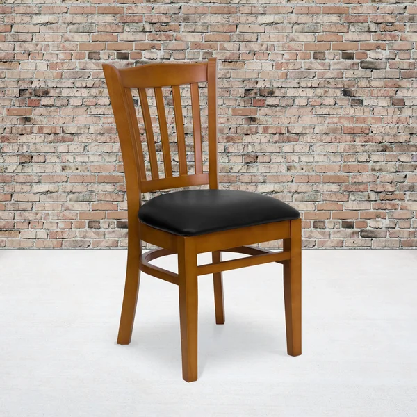 Hercules Casual Black Cherry Vinyl Wood Foam Restaurant Chair