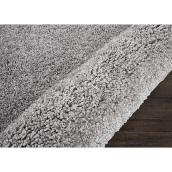 Nourison Malibu Shag MSG01 Silver Grey 9& x 12& Area Rug