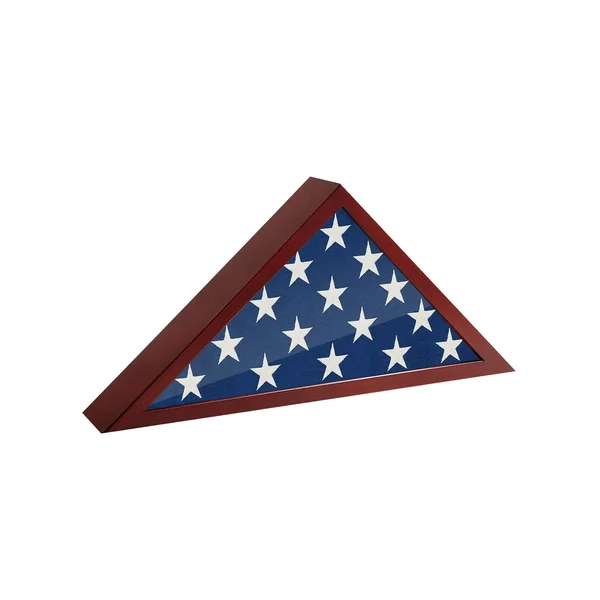 Flag Case Frame - Display Case for 5x9.5& Flag with Mahogany