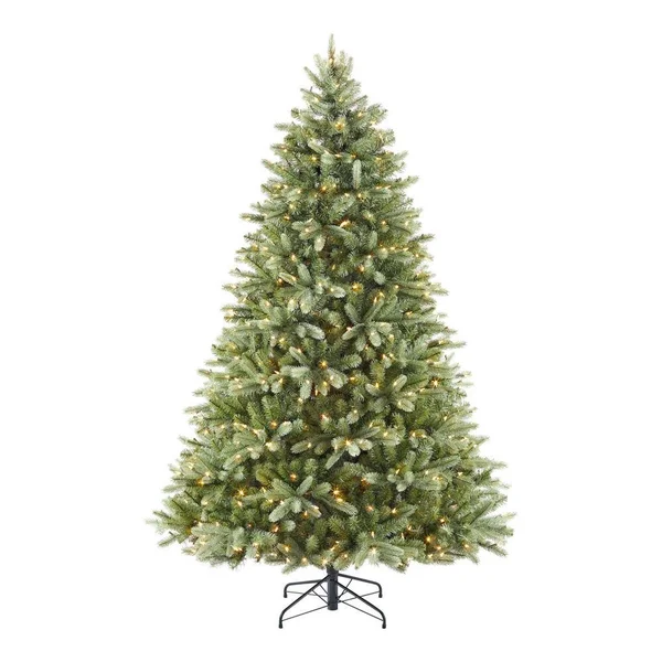 Home Accents Holiday 7.5 ft Asher Blue Spruce Pre-Lit LED Artificial Christmas Tree with 700 8-Function Color Changing Mini Ligh