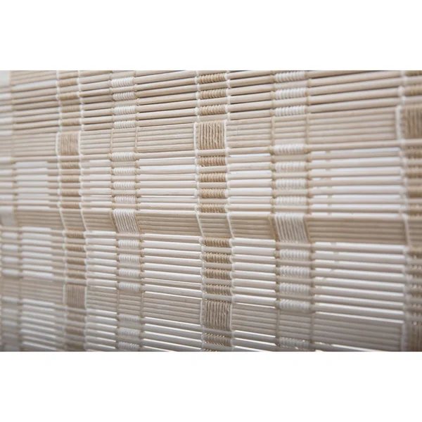 Arlo Blinds Cordless Lift Whitewash Bamboo 60-Inch Roman Shade - 34.5x22W x 60x22H