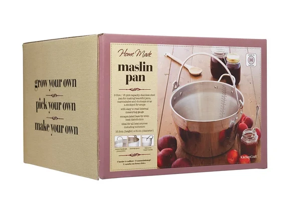 KitchenCraft Home Made Stainless Steel Maslin Pan with Handle - 9L