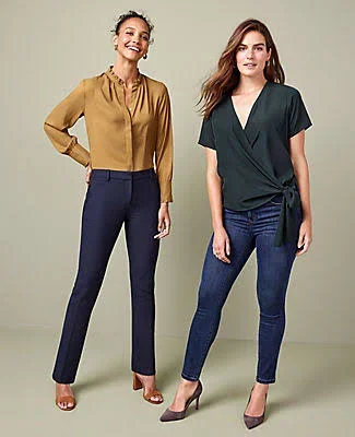 Ann Taylor The Straight Pant Size 16 Atlantic Navy Women's