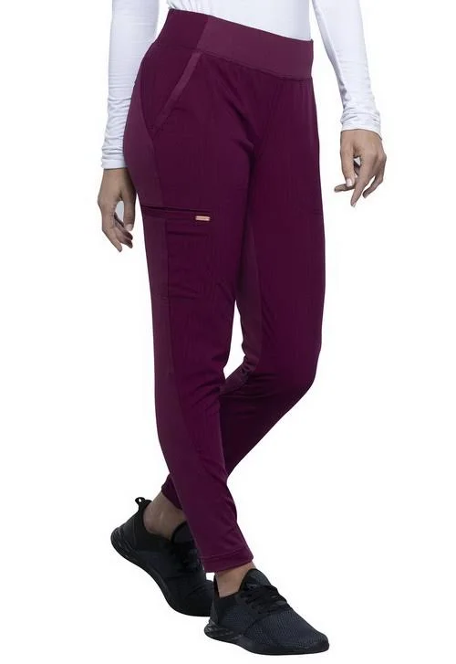 Cherokee Statement Mid-Rise Tapered Leg Pull-On Pant, CK175, M, Wine