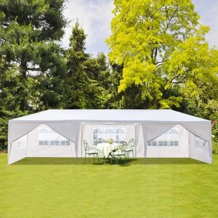 Outdoor Patio Gazebo Tents with 8 Side Walls - 10& x 30& Party Wedding Tent for OUTSIDE, Waterproof Backyard Tent BBQ Shelter Pav