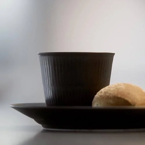 Royal Copenhagen Black Fluted Thermal Cup