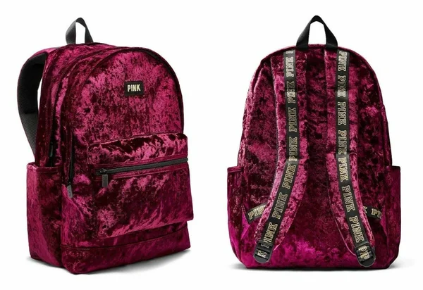 Victoria&s Secret Pink Campus Backpack - Ruby Red Velvet - Nwt