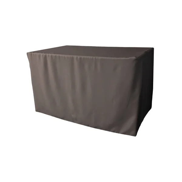 La Linen TCpop-fit-48x30x30-BlackP24 1.8 lbs Polyester Poplin Fitted Tablecloth Black