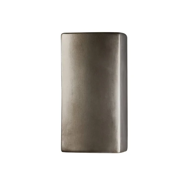 Justice Design Group CER-0915 Ambiance LED Small Rectangle Wall Sconce - Open Top & Bottom, Gloss Black (Glaze)