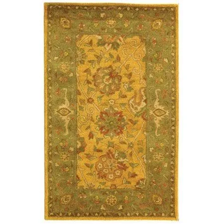 Charlton Home Dunbar Hand-Tufted Wool Multi-Colored Area Rug - Gold