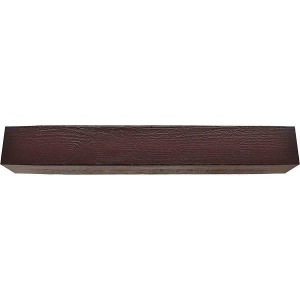 Ekena Millwork MANURS06X10X48ZY 6x22H x 10x22D x 48x22W Rough Sawn Faux Wood Fireplace Mantel - Premium Cherry