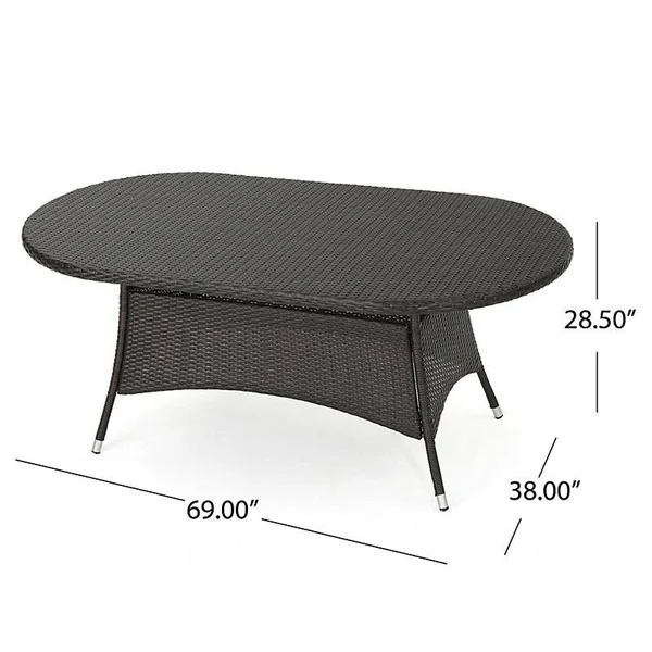 Ivy Bronx Bice Outdoor Wicker 7 Piece Dining Set