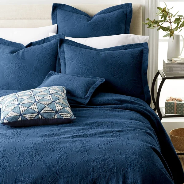 Putnam Cotton Matelassé Sham - Lagoon - Blue, Size Decorative, The Company Store