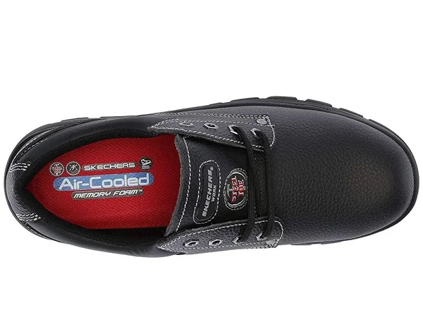 Skechers Men's Work Workshire Tydfil Steel Toe Shoe, Black